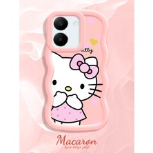 HONTINGA Vivo Y27S Uyumlu Kılıf Düşüme Önleyici Basitlik Anti Düşme Kamera Koruyucu Basit Pembe Yumuşak Silikon Couple Telefon Kılıfı Kedi Desen K9-0306