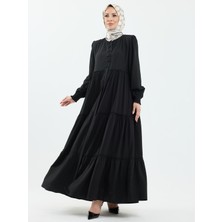 Kadeem Giyim Arel Yıldız Kumaş Ferace Siyah - 422609