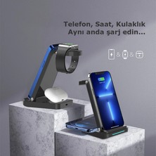 Eco Port S90 4in1 Kablosuz Şarj Masaüstü Set - Siyah