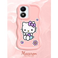 HONTINGA Vivo Y02S Uyumlu Kılıf Düşüme Önleyici Basitlik Anti Düşme Kamera Koruyucu Basit Pembe Yumuşak Silikon Couple Telefon Kılıfı Kedi Desen K9-0309