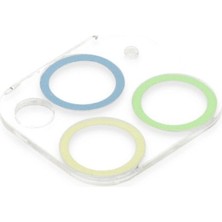 Eco Port Apple Iphone 11 Pro Max Renkli Kamera Lens Koruma Cam - Yeşil-Sarı