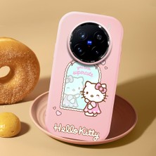 HONTINGA Vivo X200 Pro ile Uyumlu Kılıf Kamera Korumalı Düşüme Önleyici Kamera Koruyucu Pembe Yumuşak Silikon Couple Telefon Kılıfı Kitty Desenli K4-0473