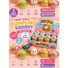 Oyuncak Sahili Çin Mantısı Dumpling Dev Kampanya 3 Adet Birden Skuşi 5.5cm Çin Mantı Sürpriz Simli Squishy Stres Sukuşi 3lü Oyuncak Set