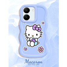 HONTINGA Vivo Y27S Uyumlu Kılıf Düşüme Önleyici Basitlik Anti Düşme Kamera Koruyucu Basit Mavi Yumuşak Silikon Couple Telefon Kılıfı Kedi Desen K9-0309