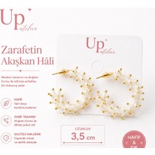 Gold Detaylı Özel Tasarım Halka Küpe