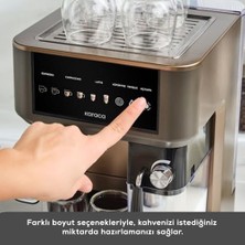 Mycaffe Barista S10 Entegre Süt Hazneli, Espresso, ve Cappuccino Makinesi Brown