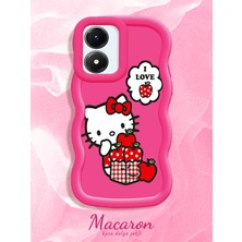 HONTINGA Vivo Y02S Uyumlu Kılıf Düşüme Önleyici Basitlik Anti Düşme Kamera Koruyucu Basit Kırmızı Yumuşak Silikon Couple Telefon Kılıfı Kedi Desen K9-0308