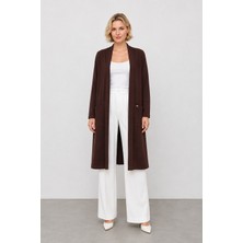 Bihan Store Kadın Cepli Uzun Hırka 3513 - Kahverengi