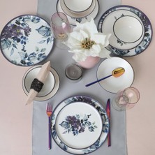 Purple Flower Yemek Takımı 24 Parça 6 Kişilik