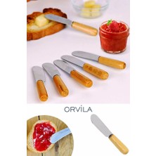 Orvila 6'lı Bambu Saplı Tereyağı, Bal, Recel Sunum Bıçağı Seti