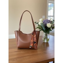 Judour Bags Siyah Kadın Fularlı Fermuarlı Kapamalı Shopper El ve Omuz Çantası