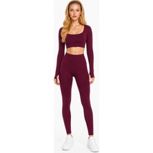 Formactive Parmak Geçirmeli Uzun Kollu Büstiyer Ve Push Up Dikişsiz Tayt Takım