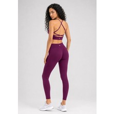 Formactive Kadın Sırt Detaylı Destekli Seamless Spor Sütyeni - Push Up Toparlayıcı Dikişsiz Tayt Seti