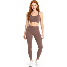 Formactive Sırt Detaylı Destekli Seamless Spor Sütyeni ve Push Up Toparlayıcı Dikişsiz Tayt Seti