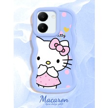 HONTINGA Vivo Y27S Uyumlu Kılıf Düşüme Önleyici Basitlik Anti Düşme Kamera Koruyucu Basit Mavi Yumuşak Silikon Couple Telefon Kılıfı Kedi Desen K9-0306