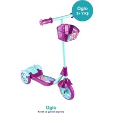 Oglo Çocuk Scooter 3 Tekerlekli Frenli Sepetli — Dengeli Ilk Scooter, Ayarlanabilir Gidon 3+ Yaş