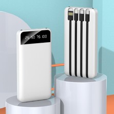 Sprange 10000 Mah Powerbank Kendinden 4 Kablolu Dijital Ekranlı 4 Çıkışlı Powerbank Koruma Kılıfı Hediyeli