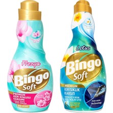 Bingo Soft Konsantre Çamaşır Yumuşatıcısı 1200 ml Frezya ve Lotus 2 Li Paket