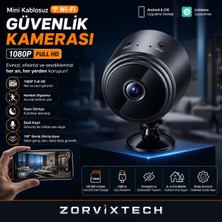 İnter Mini Kablosuz Wi-Fi Güvenlik Kamerası 1080P Hd Iç Dış Mekan Hareket Algılama Gece Görüş