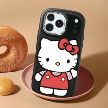 HONTINGA iPhone 17 Pro Max ile Uyumlu Kılıf Kamera Korumalı Düşüme Önleyici Kamera Koruyucu Siyah Yumuşak Silikon Couple Telefon Kılıfı Kitty Desenli K4-0475