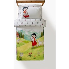 Maya And Luca Heidi ve Alpler Desenli %100 Pamuk 160X220 Çocuk Tek Kişilik Nevresim Takımı