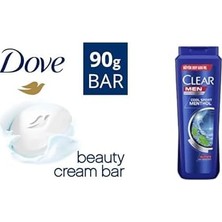 Beauty Cream Bar Katı Güzellik Sabunu Original Nemledirici Etkili, 90 G ve Clear Men Erkek Şampuan Sport Menthol Kepeğe Karşı Etkili 600 ml