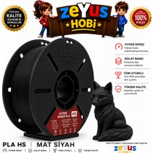 Zeyus Hobi Generic Pla Hs Hyper Speed Filament – Mat Siyah | 1.75 mm | 1000 gr