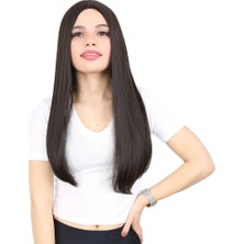 Vavis Fiber Sentetik Uzun Düz Peruk / Kahverengi