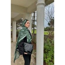 Camellia Scarfs Allica Desen Şal - Yeşil Beyaz