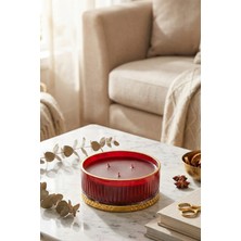 The Groove Vanilya Tarçın Kokulu Special Bordo Gloria 13 X 5,5 Cm Dekoratif Kokulu Cam Mum
