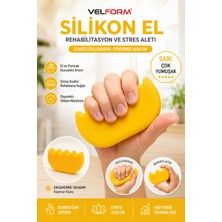 Velform Silikon El Stres ve Rehabilitasyon Aleti Egzersiz El Güçlendirme Sarı - Çok Yumuşak