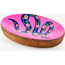 Gift Company Pembe Mango Ağacı Snake Dekoratif Tabak 8X1,8X11,8 cm