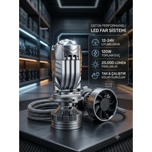 Fortico H4 Ultra Power LED Far Ampulü 120W 25.000 Lümen Mercekli Yeni Nesil Aydınlatma