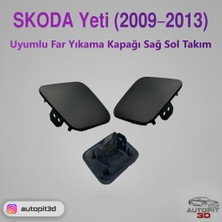 AutoPit 3D Skoda Yeti (2009–2013) Uyumlu Far Yıkama Kapağı Takımı (Sağ + Sol)