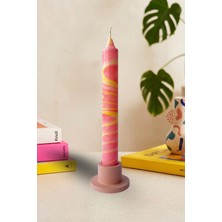 Kyphi Natural El Yapımı Ebru Şamdan Mumu | Dekoratif Blok Candle | 20 cm 8 Saat Yanma | Hediye