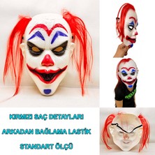 Uravas Store Kızıl Saçlı Joker Palyaço Maskesi