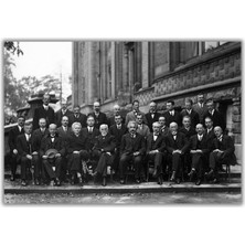Rosaart Solvay Konferansı 1927 Posteri Solvay Conference, Albert Einstein, Marie Curie, Niels Bohr, Vintage Bilim Tarihi Duvar Posteri