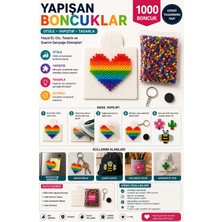 Isı ile Ütü ile Yapışan Renkli Boncuk Pixel  Tasarım Seti 1000 Adet 5mm Midi Boncuk
