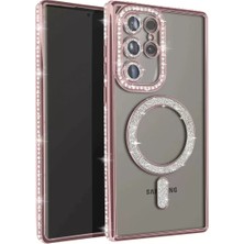 Motto Ticaret Newface Samsung Galaxy S25 Ultra Kılıf Joke Simli Magneticsafe Kılıf - Pembe