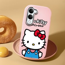 HONTINGA Vivo Y04 ile Uyumlu Kılıf Kamera Korumalı Düşüme Önleyici Kamera Koruyucu Pembe Yumuşak Silikon Couple Telefon Kılıfı Kitty Desenli K4-0472