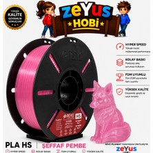 Zeyus Hobi Generic Pla Hs Hyper Speed Filament – Şeffaf Pembe | 1.75 mm | 1000 gr