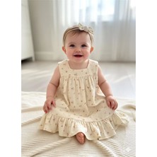 Tiffany Baby Kız Bebek Rose Dream Theme Müslin Elbise Krem 55086