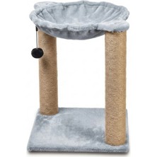 Kopenhag Gri Yıkanabilir Wellsoft Kedi Kulesi - Antrasit Ağır Mdf Taban Modern Tasarım Tırmalamalı Oyun Evi