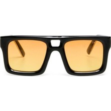 Okkia Club Vulcano Sarı Lens Polarize Güneş Gözlüğü Siyah