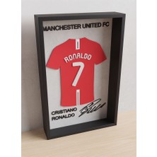 Riva Self Cristiano Ronaldo Manchester United 3D Duvar Tablosu - Futbolcu Imza Tasarımlı 3D Dekoratif Çerçeve