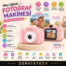 Zorvix Tech Renkli Çocuk Kamerası Mini Dijital Fotoğraf Makinesi Taşınabilir Tasarım
