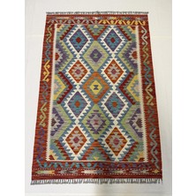 Afgan Halı El Dokuma Afgan Kilim Çift Taraf Kullanım Kök Boya 123 x 182 cm