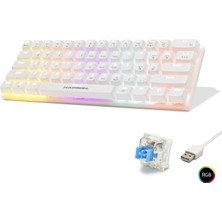 Uravas Store Mekanik Mini Klavye Blue Switch Rgb - Beyaz G508B