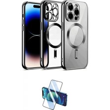 Marsilyan™- iPhone 12 Pro Kılıf Nova Işık Özel Seri - Siyah 3D Antistatik Cam Ekran Koruyucu