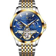 Kronen&Söhne KS7009 Day Night Tourbillon Mekanik Otomatik Erkek Gold Kol Saati